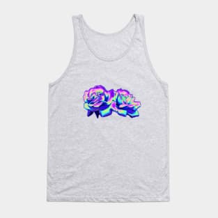 Dark Holographic Roses Tank Top